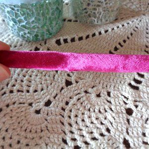 Leif Erikson Velvet Hair Barrette France Luxe Hair Accessory Bright Pink EUC